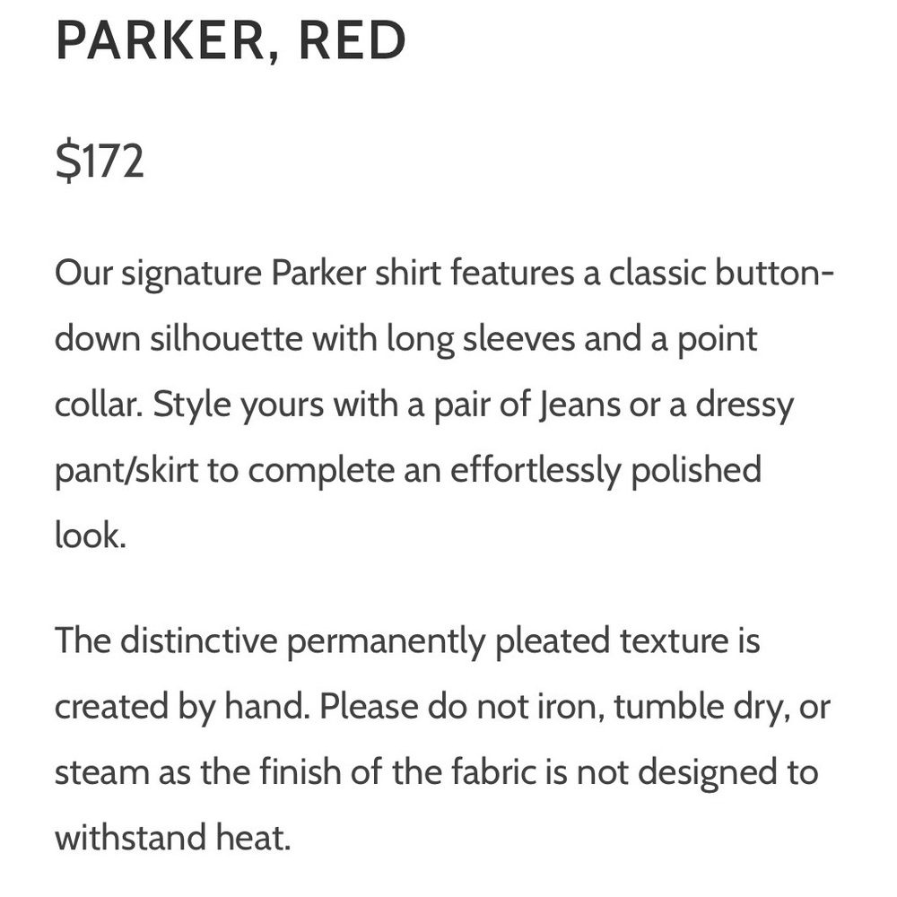 Elegant Beluva Red pleated Button-Down Shirt. Washable.Size Medium. NWT. - Picture 5 of 5